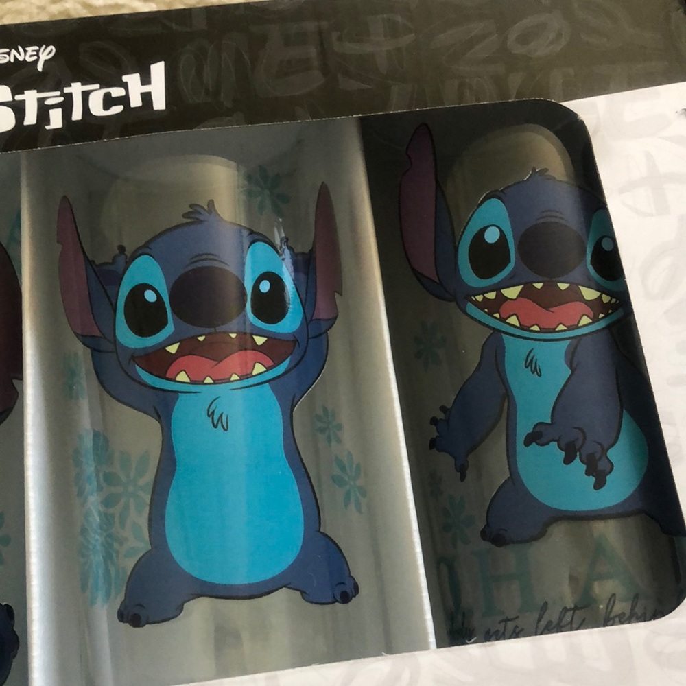 NEW Disney Stitch Set of 4 10oz Glasses_3